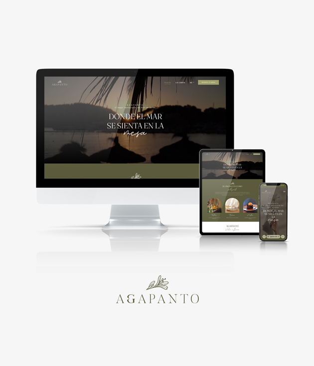 Diseño web para Restaurante Agapanto por CR Disseny, mostrando una interfaz elegante y funcional.