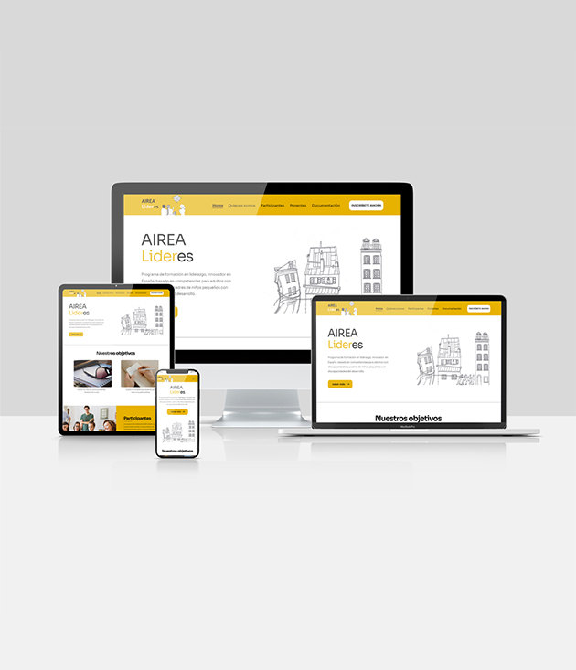 Diseño desarrollo web Airea Lideres por CR Disseny, web accesible y funcional.